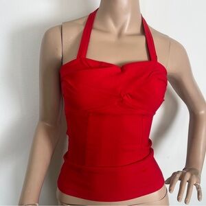 Red halter pinup couture Dixie fried